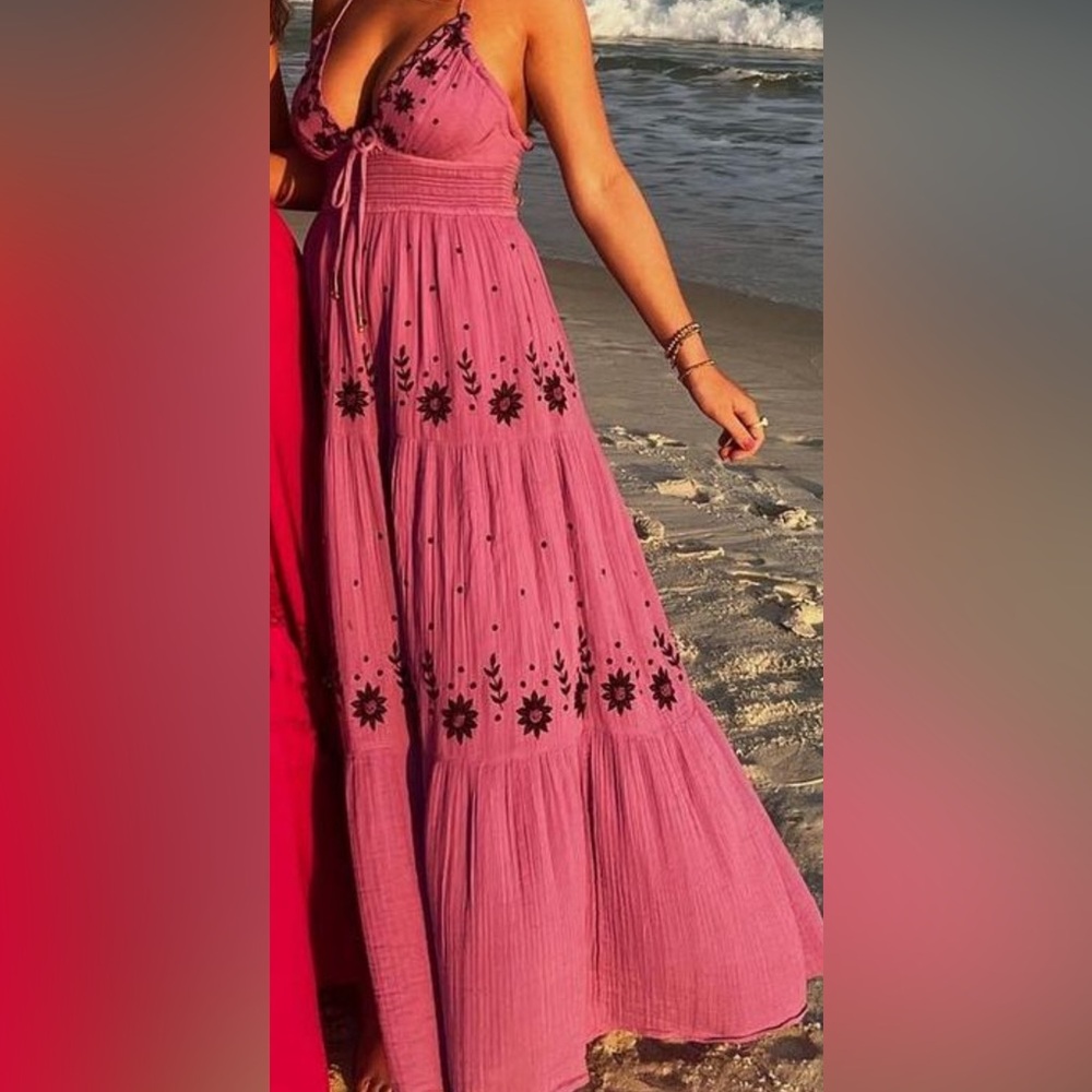 Free People Real Love Embroidered Dress